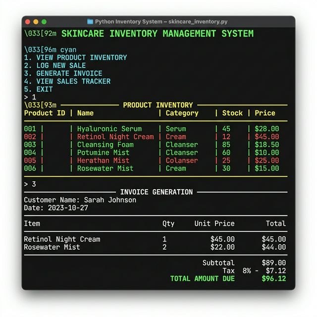 Skin Care Sale System